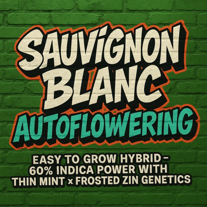 SAUVIGNON BLANC AUTOFLOWERING Easy to grow hybrid – 60% Indica power with Thin Mint × Frosted Zinn genetics