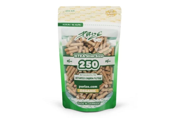 PURIZE - FILTRI AI CARBONI ATTIVI | XTRA SLIM - ORGANIC 250PZ | RICAMBIO PIPE PURIZE - immagine 2