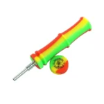 QNUBU - SILICONE NECTAR COLLECTOR 'BAMBOO' WITH TITANIUM TIP | 14,6 CM