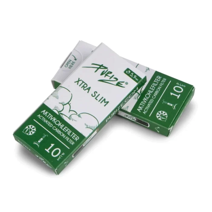 PURIZE - ACTIVATED CARBON FILTERS | XTRA SLIM - WHITE 10PCS | DISPLAY RACK OF 20 PACKS - Image 2