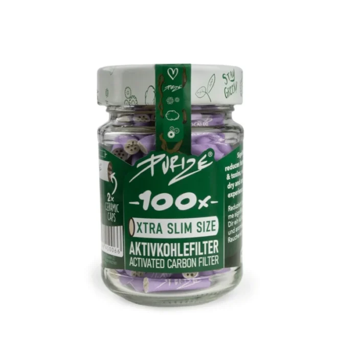 PURIZE - FILTRES À CHARBON ACTIF | XTRA SLIM DISPLAY 10 BOÎTES - LILAS 100PCS – Image 2