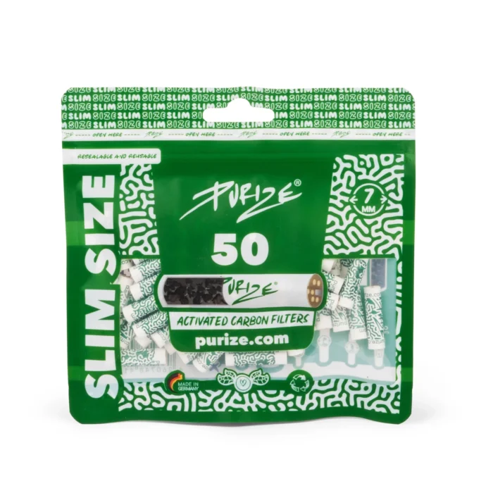 PURIZE - FILTRI AI CARBONI ATTIVI | SLIM DISPLAY 10 CONFEZIONI - BIANCO 50 PZ - immagine 3