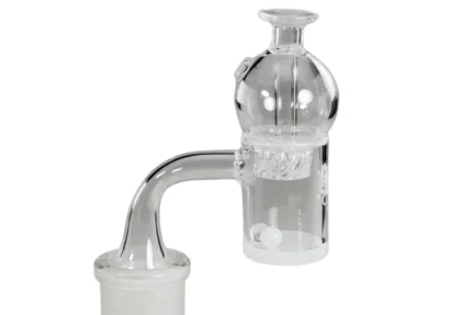 BRACIERE IN QUARZO BANGER CON CAP E TERP PEARLS | 14mm MASCHIO