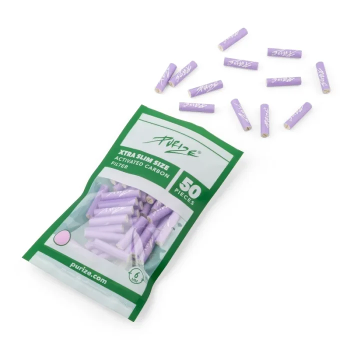 PURIZE - FILTROS DE CARBON ACTIVO | XTRA SLIM DISPLAY 20 PACKS - LILA 50PCS - Imagen 2