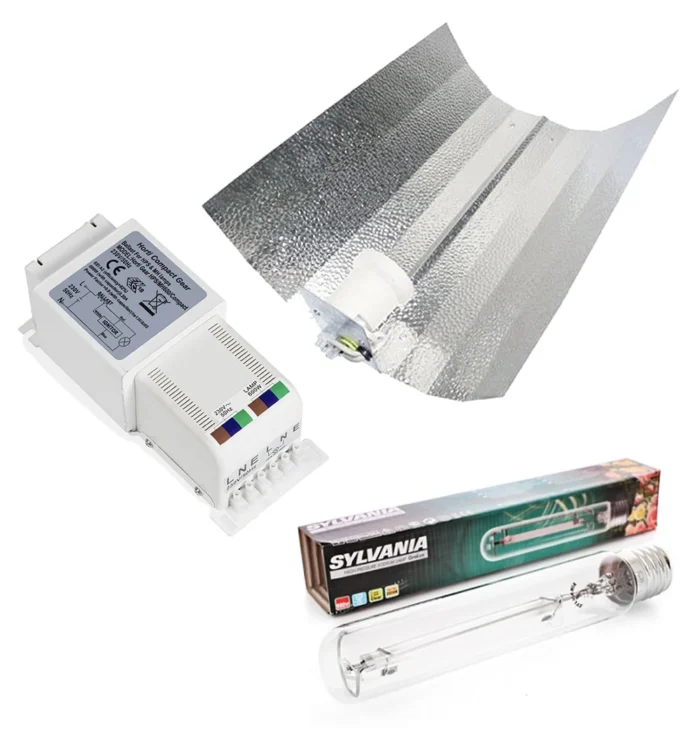 KIT ECO  HORTIGEAR 400W CON LAMPADA SYLVANIA GROLUX 400W E SCHERMO RIFLETTENTE - immagine 1