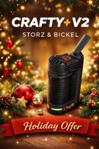 The CRAFTY+ V2 is the most compact portable vaporizer from STORZ & BICKEL. The new generation of batteries provides up to 20% more runtime compared to the previous model, without compromising vapor quality.