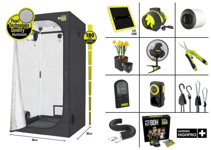 GARDEN HIGHPRO - GROWKIT 80H -KIT COLTIVAZIONE COMPLETO | 150W (80x80x180cm) - immagine 7