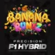 Colorful logo reading 'BANANA RUNTZ' with fruit splash background and 'PRECISION F1 HYBRID' text below.